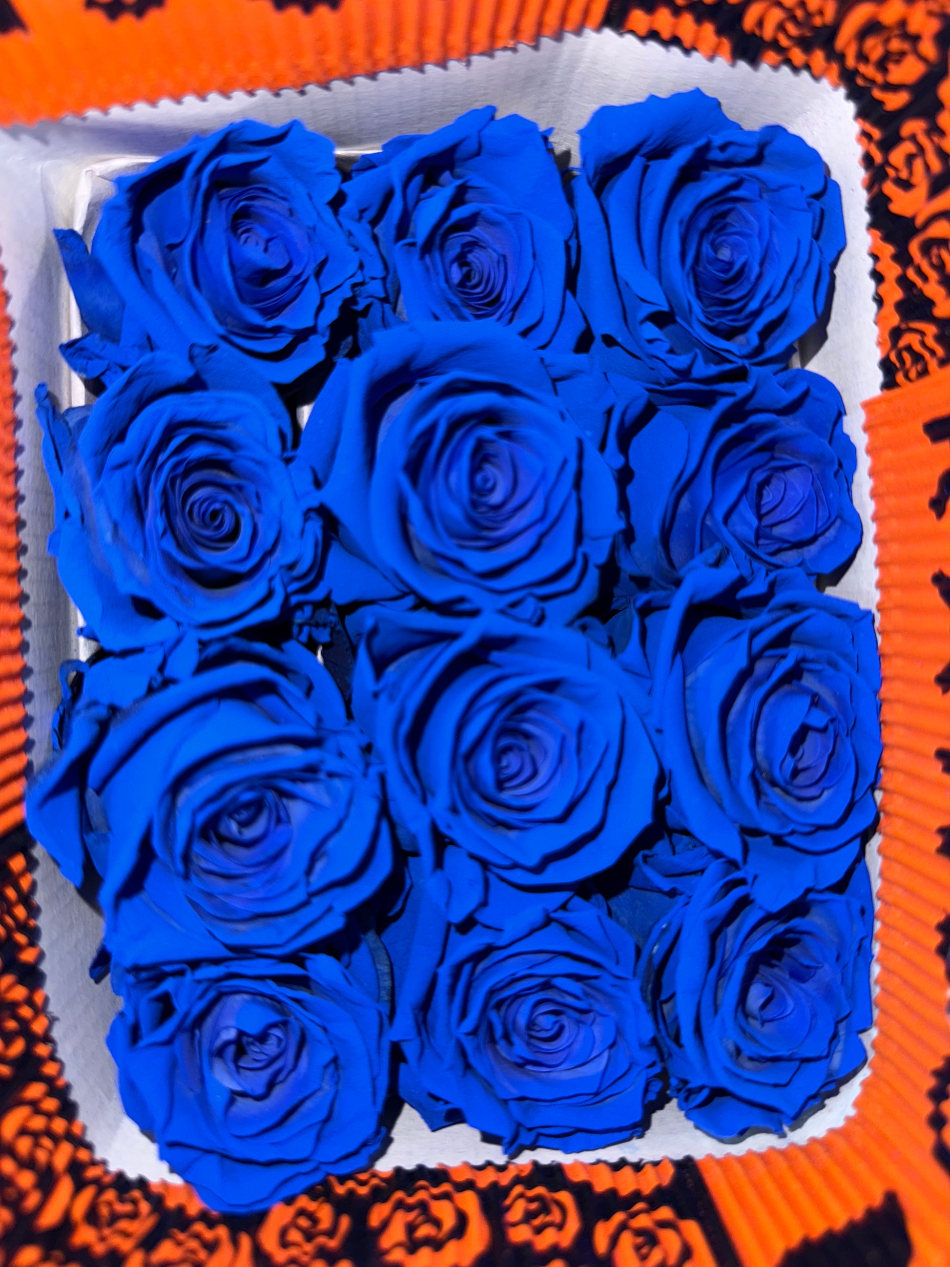 Rosa tenida azul